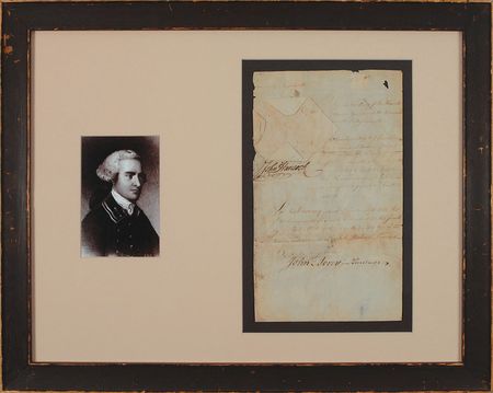 Lot #244 John Hancock: Boldly signed as governor of Massachusetts - Image 1