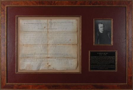 Lot #246 Patrick Henry: Governor Henry issues a land grant for 500 acres - Image 1