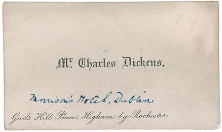 Lot #748. Charles Dickens Calling Card