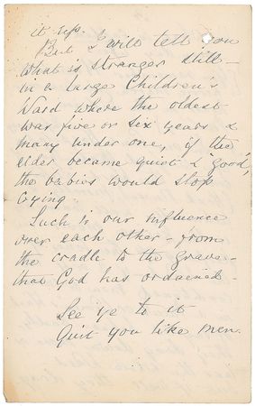 Lot #285 Florence Nightingale: A heartfelt remembrance of the Charge of the Light Brigade: “At one great battle which had to be fought on the defensive & won, the men stood firm as rocks till they fell—not a man stirred” - Image 2