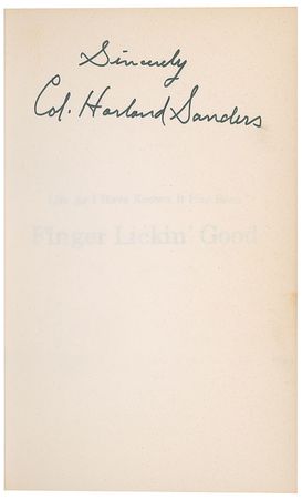Lot #436 Col. Harland Sanders Book - Image 1