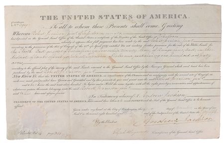 Lot #21 Andrew Jackson Signed Document