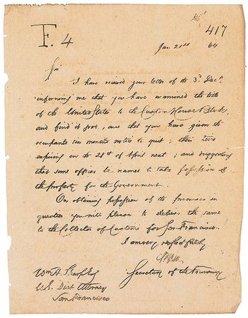 Lot #348 Salmon P. Chase Signed Letter - Image 1