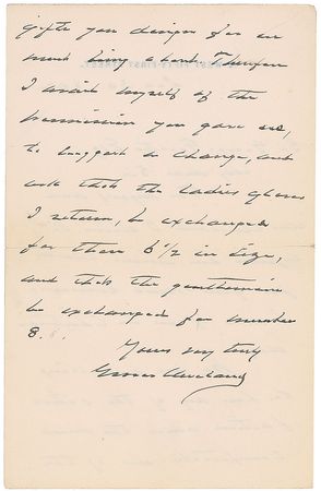 Lot #53 Grover Cleveland Handwritten Letter Signed - Image 2