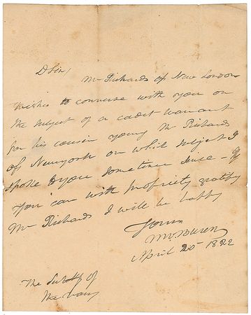 Lot #26 Martin Van Buren Handwritten Letter Signed