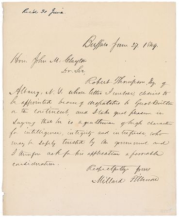 Lot #30 Millard Fillmore: Recommending an