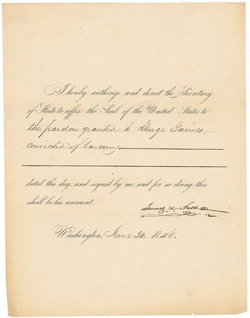 Lot #27 James K. Polk Signed Document