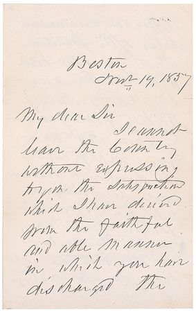 Lot #31 Franklin Pierce: Shortly after finishing his presidency, Pierce thanks a Treasury Department employee - Image 1