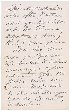 Lot #31 Franklin Pierce: Shortly after finishing his presidency, Pierce thanks a Treasury Department employee - Image 2