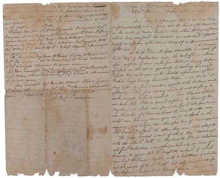 Lot #581 Revolutionary War: Archibald Campbell: The British General later exchanged for Ethan Allen falls ?into the hands of the Americans in the middle of Boston harbour? in June of 1776 - Image 1