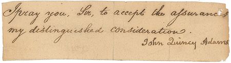 Lot #18 John Quincy Adams Signature