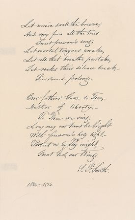 Lot #789 Samuel Francis Smith: “My country, ‘tis of thee, Sweet land of liberty” - Image 2