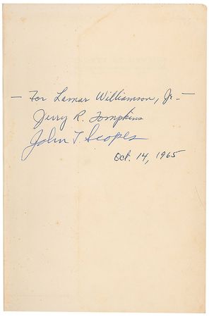 Lot #307 John T. Scopes: Scarce signed volume of his reflections of his landmark evolution trial - Image 1