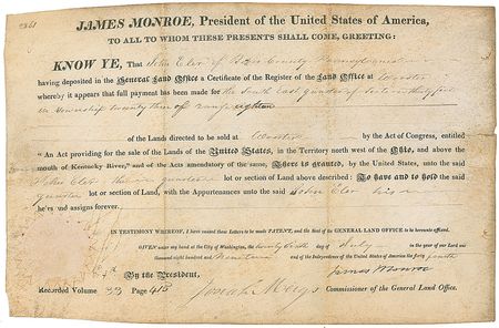 Lot #14 James Monroe Signed Document