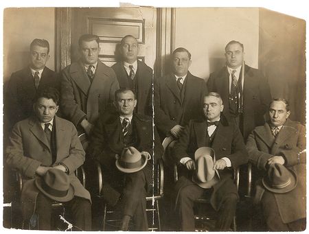 Lot #501 Al Capone: Capone police photo alongside fellow Black Handers and rival White Handers, only a day after the bloody Adonis Club Massacre - Image 1