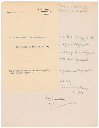 Lot #203 Winston Churchill Signature - Image 1