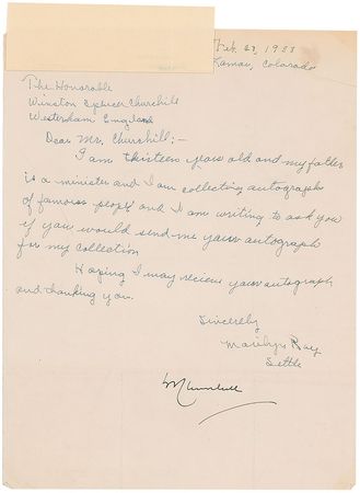 Lot #203 Winston Churchill Signature - Image 2