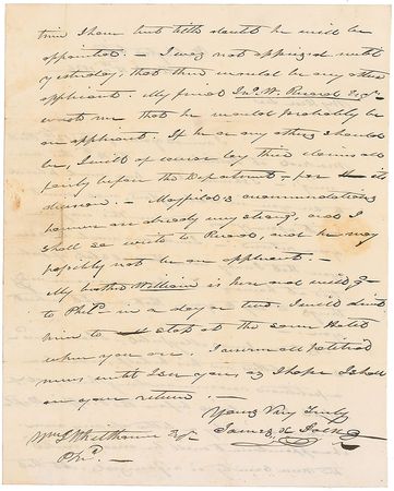 Lot #28 James K. Polk Handwritten Letter Signed - Image 2