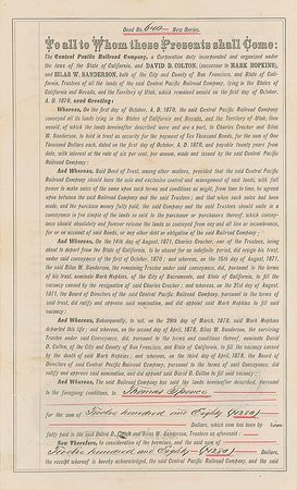 Lot #311 Leland Stanford Signed Document - Image 1