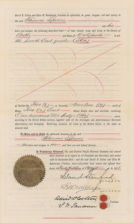 Lot #311 Leland Stanford Signed Document - Image 2