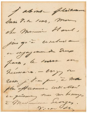 Lot #758 Victor Hugo Handwritten Letter Signed - Image 1