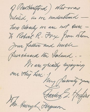 Lot #457 Supreme Court: Charles Evans Hughes Handwritten Letter Signed - Image 2