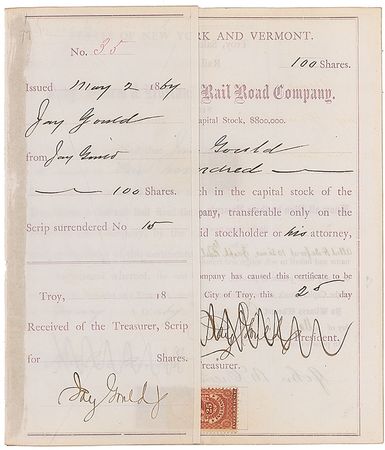 Lot #240 Jay Gould Signed Document - Image 1