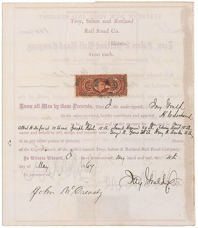 Lot #240 Jay Gould Signed Document - Image 2