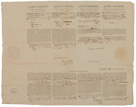 Lot #8 James Madison and James Monroe Signed