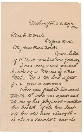 Lot #188 Clara Barton Handwritten Letter Signed - Image 1