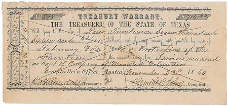 Lot #249 Sam Houston: Governor Houston pays a hefty sum for ?protection of the frontier? - Image 1