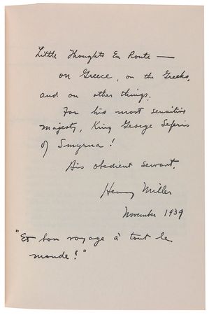 Lot #834 Henry Miller Book - Image 1