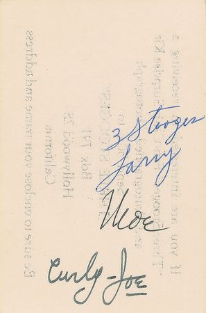 Lot #1505 Three Stooges Fan Club Card - Image 1