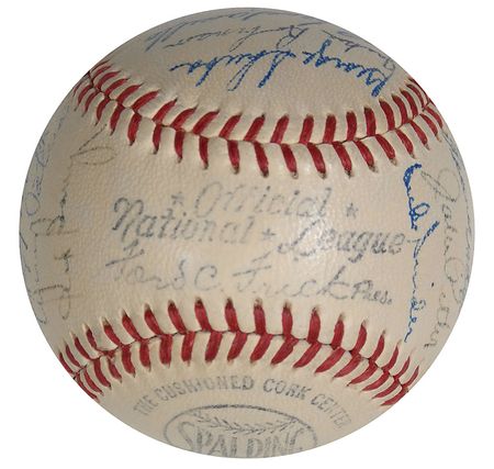 Lot #1535 Brooklyn Dodgers: Boldly signed in 1950 by Brooklyn’s biggest stars—Robinson, Campanella, Hodges, Reese, and Snider - Image 5