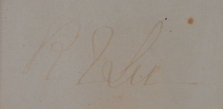 Lot #570 Robert E. Lee: Beautifully displayed Lee signature with a lock of his hair and a swatch from his actual battle flag - Image 2