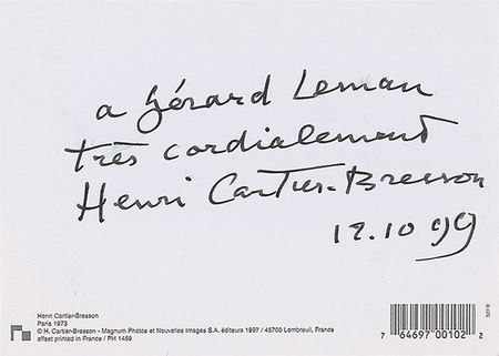 Lot #1732 Henri Cartier-Bresson Signed Photograph - Image 1