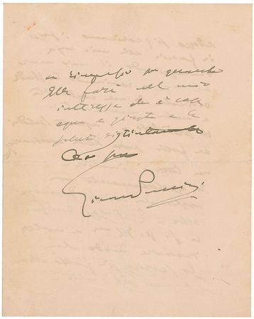 Lot #1033 Giacomo Puccini: Puccini?s plea before abandoning his beloved villa - Image 3