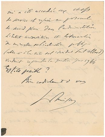 Lot #1716 Ferdinand Buisson Handwritten Letter Signed - Image 4