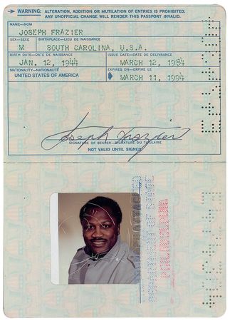 Lot #1517 Joe Frazier: Frazier?s retirement passport - Image 1