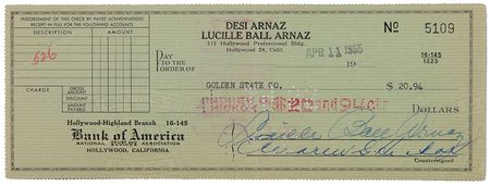 Lot #1750 Lucille Ball and Desi Arnaz Checks - Image 2