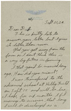 Lot #742 Charles Lindbergh: “We have been extreamly luckey in this class and no one has been killed altho there were several who should have been considering the crashes they had” - Image 1