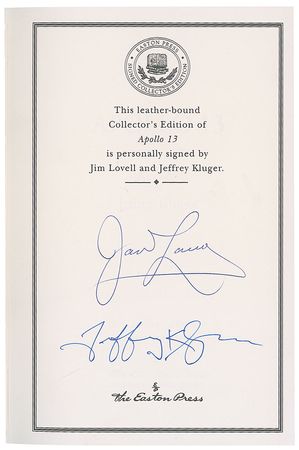 Lot #790 James Lovell Book - Image 1