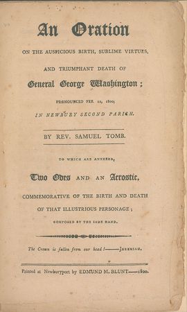 Lot #3 George Washington Eulogy Book