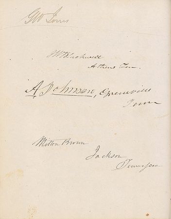 Lot #11 Congress: Adams, Buchanan, and Johnson: Incredible 1844 Congressional autograph book, including three presidents - Image 3