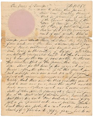 Lot #252 Sam Houston: Prominently signed 1825 Tennessee land grant - Image 1