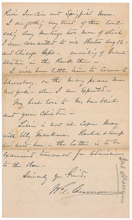 Lot #709 William T. Sherman: ?I am getting very tired of the everlasting army meetings two more of which I am committed to? - Image 4