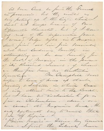 Lot #711 William T. Sherman: ?The French really intend to go and Maximilian will follow,? writes the newly appointed Lieutenant General, assessing the Franco-Mexican situation with a cautious eye - Image 2