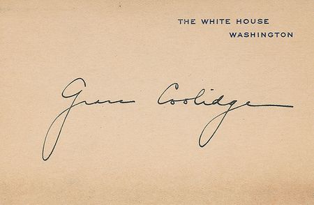 Lot #430 Calvin and Grace Coolidge White House Card - Image 2