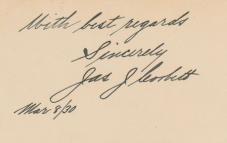 Lot #1513 James J. Corbett Signature - Image 1