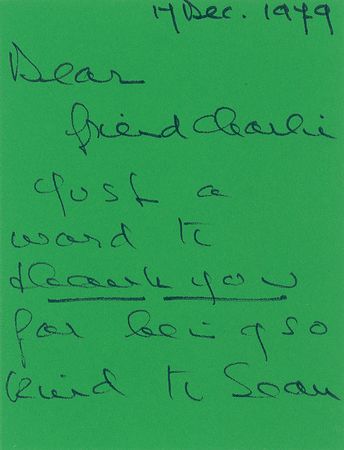 Lot #1311 Audrey Hepburn Handwritten Letter Signed - Image 1